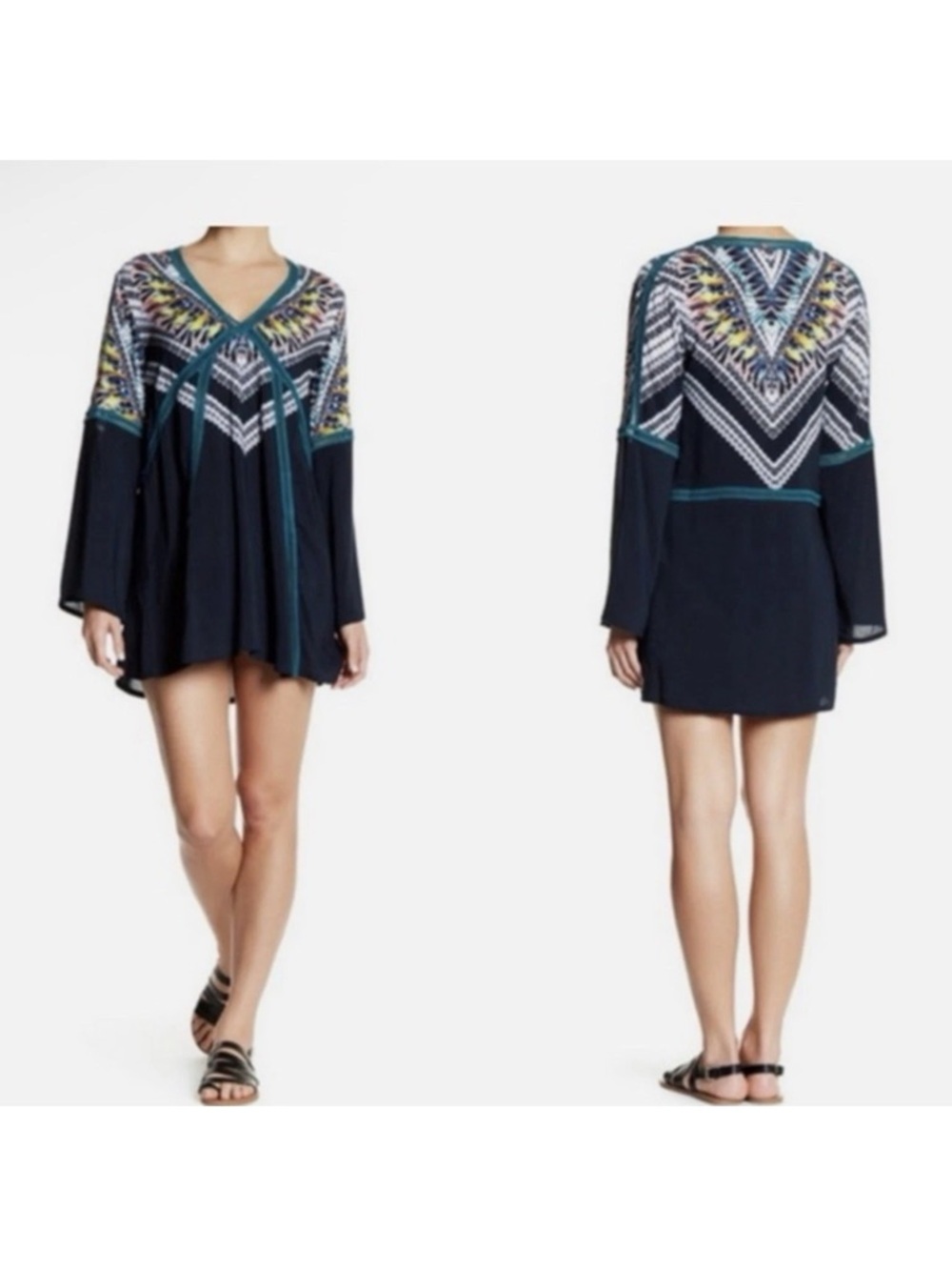 Red Carter Feather Swim Coverup  & Off The Shoulder Black Embroidered Dress NWT